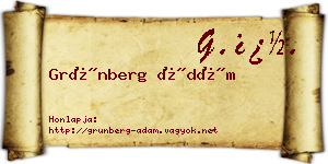 Grünberg Ádám névjegykártya